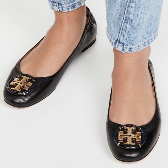 Tory Burch Shoes Tory Burch Enamel Logo Leather Ballet Flats
